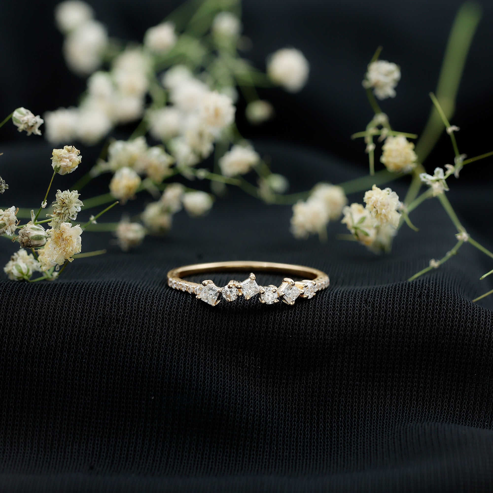 Rosec Jewels-Minimalist Lab Grown Diamond Half Eternity Ring