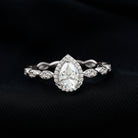 Rosec Jewels-Lab Grown Diamond Teardrop Engagement Ring with Scalloped Shank