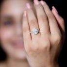 Rosec Jewels-Lab Grown Diamond Teardrop Engagement Ring with Scalloped Shank