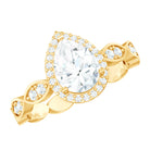 Rosec Jewels-Lab Grown Diamond Teardrop Engagement Ring with Scalloped Shank