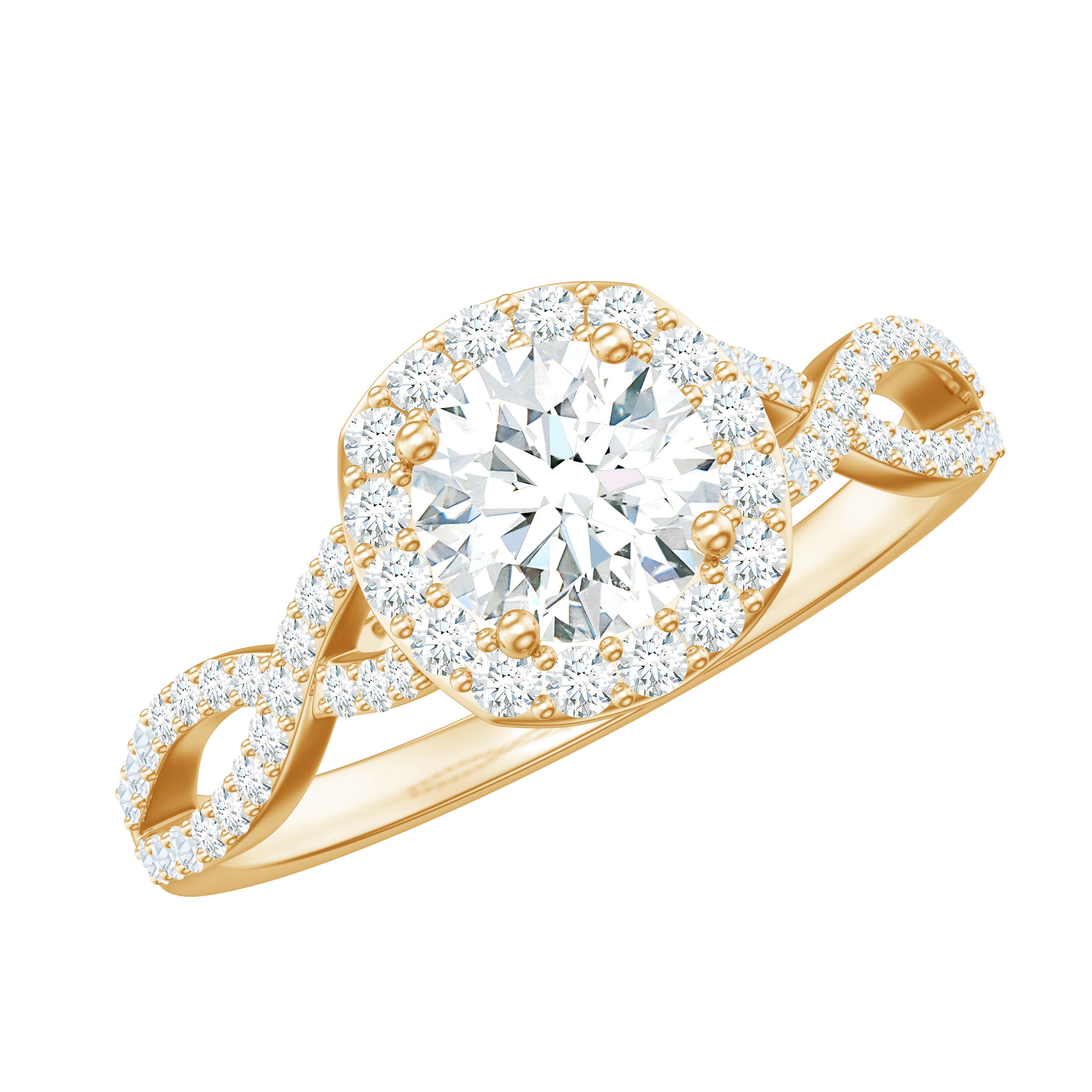 Rosec Jewels-Classic Lab Grown Diamond Criss Cross Engagement Ring