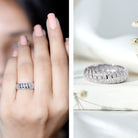 Rosec Jewels-Certified Lab Grown Diamond Wide Wedding Band for Women