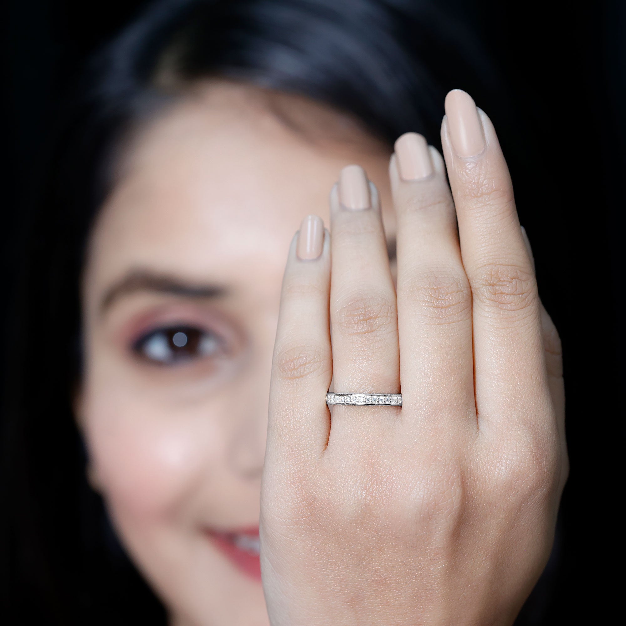 Certified Lab Created Diamond Wedding Bands for Women Lab - ( EF-VS ) - Rosec Jewels