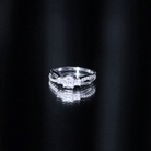 Lab Grown Diamond Three Stone Promise Ring With Split Shank Lab - ( EF-VS ) - Rosec Jewels