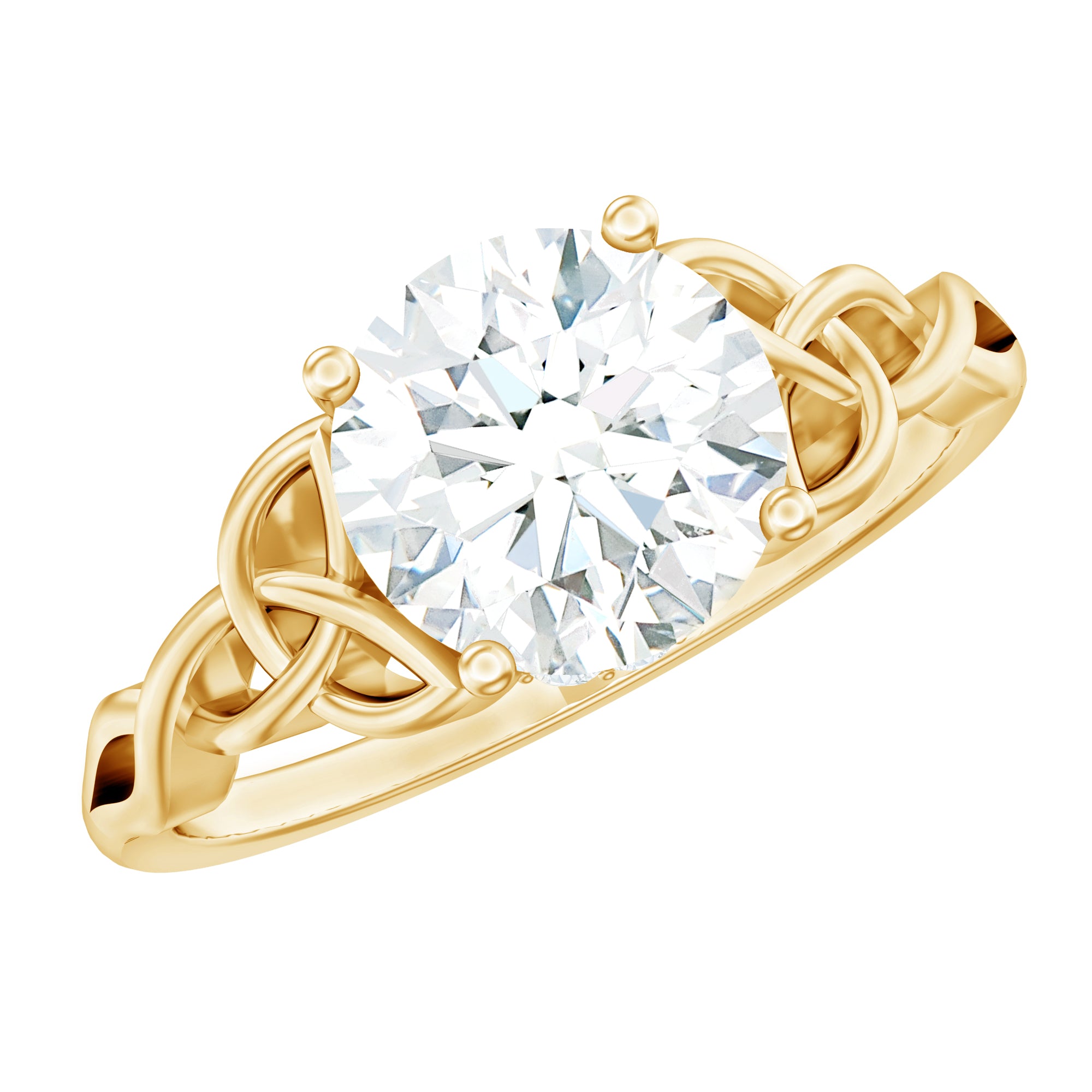 Rosec Jewels-Certified Celtic Knot Lab Grown Diamond Round Engagement Ring