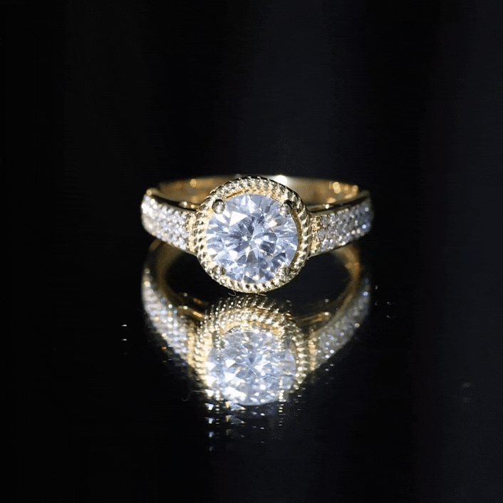 Rosec Jewels-Lab Grown Diamond Circle Engagement Ring With Rope Frame