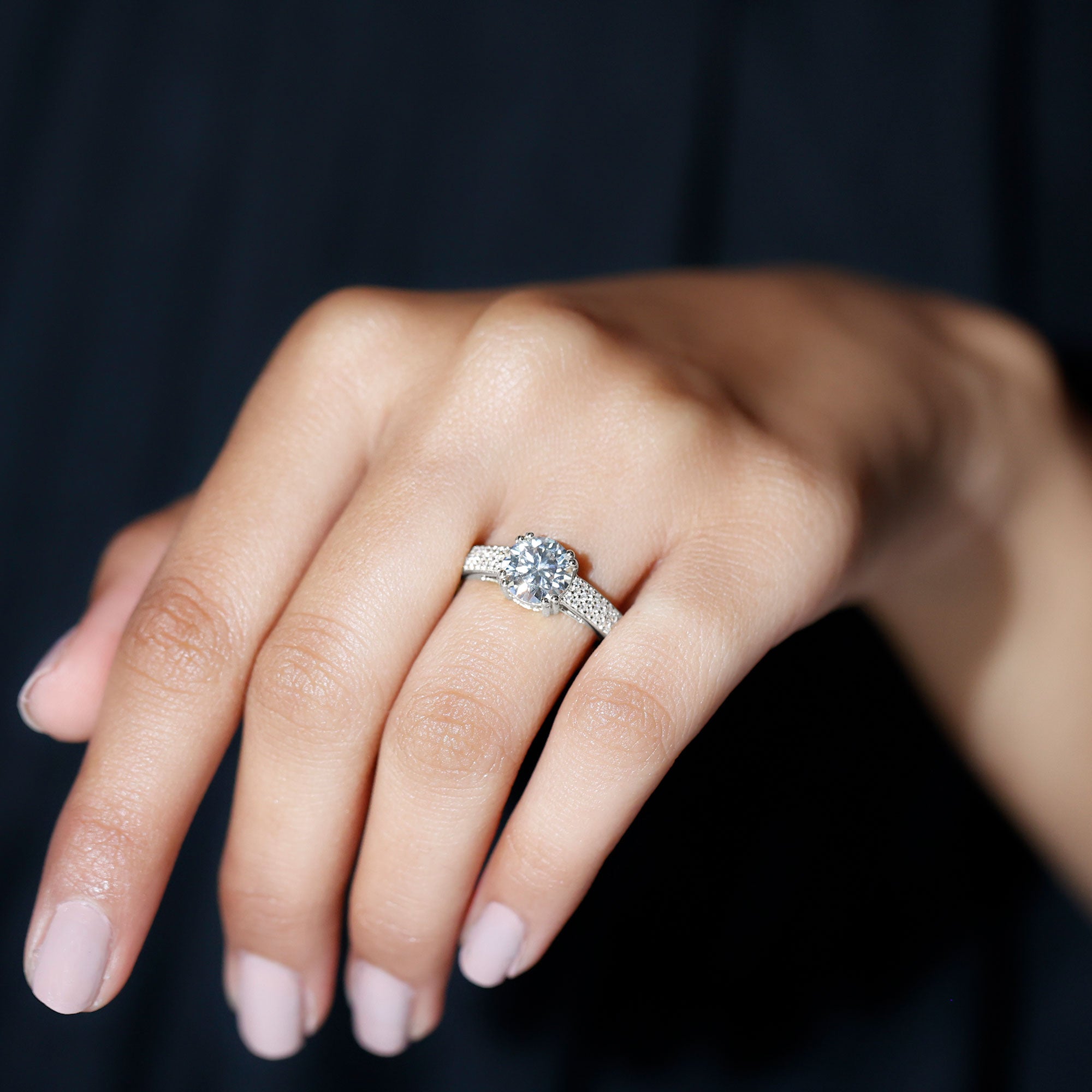 Rosec Jewels-Lab Grown Diamond Engagement Ring With Double Prongs