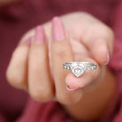 Rosec Jewels-Bezel Set Brilliant Cut Lab Created Diamond Heart Engagement Ring For Women