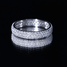 Lab Grown Diamond 3 Row Wedding Band For Women Lab - ( EF-VS ) - Rosec Jewels