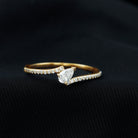 Rosec Jewels-Pear Cut Lab Grown Diamond Bypass Promise Ring