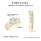 IGI Certified 1 Carat Lab Grown Diamond Princess Cut Engagement Ring with Band Lab - ( E-VS1 ) - Rosec Jewels