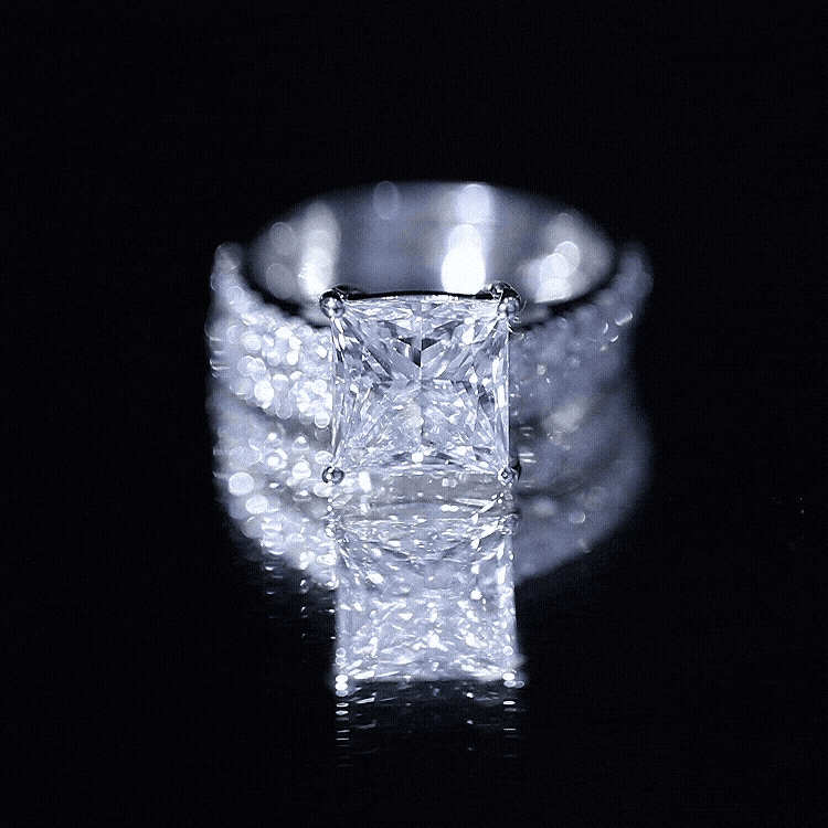 IGI Certified 2 Carat Lab Grown Diamond Princess Cut Bridal Ring Set Lab - ( EF-VS ) - Rosec Jewels