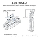 IGI Certified 2 Carat Lab Grown Diamond Princess Cut Bridal Ring Set Lab - ( E-VS1 ) - Rosec Jewels