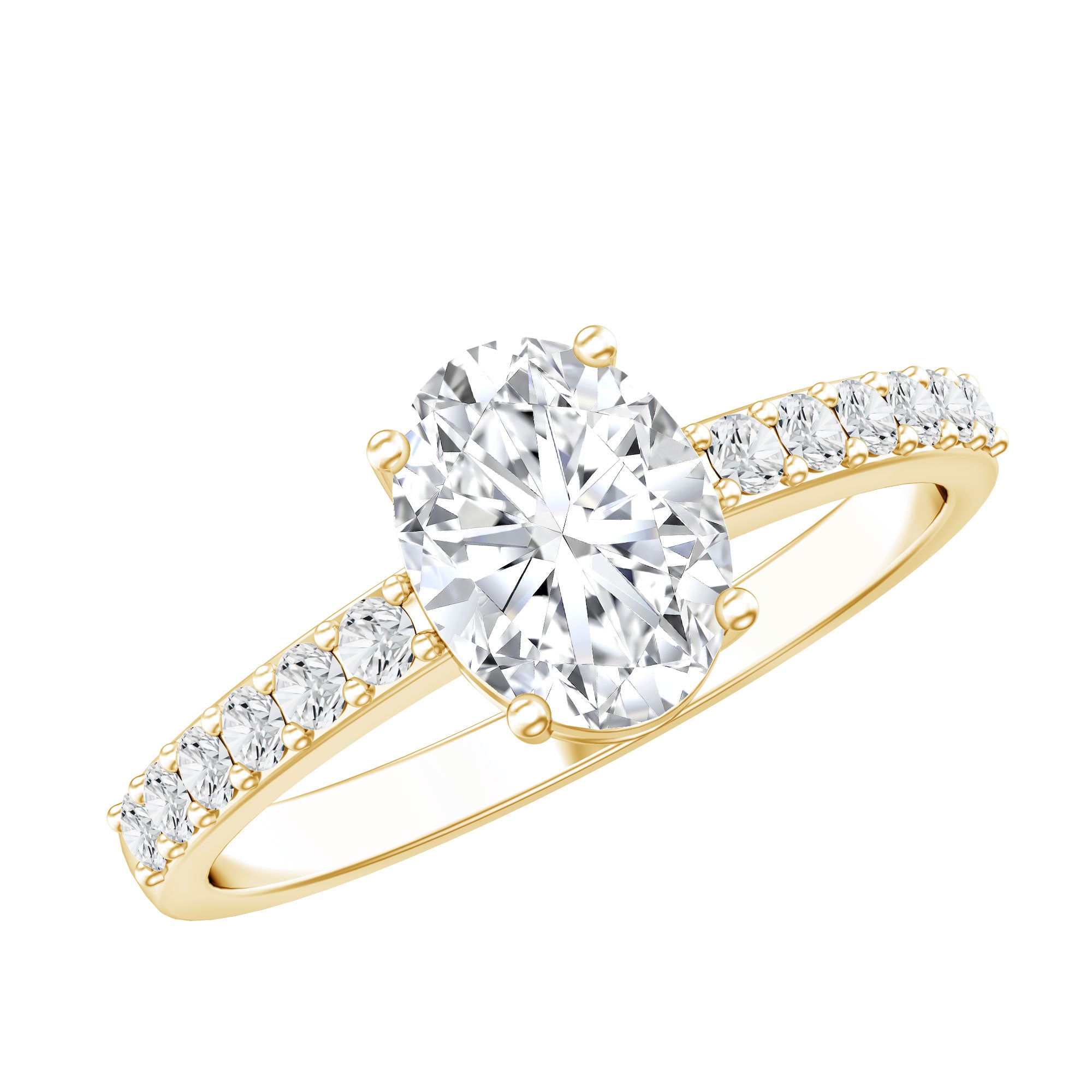 1.2 Carat Oval Shaped Lab Grown Diamond Engagement Ring with IGI Certificate Lab - ( E-VS1 ) - Rosec Jewels