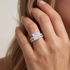 IGI Certified 3 Carat Princess Cut Lab Grown Diamond Wedding Ring Set Lab - ( EF-VS ) - Rosec Jewels