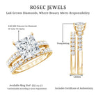 IGI Certified 3 Carat Princess Cut Lab Grown Diamond Wedding Ring Set Lab - ( EF-VS ) - Rosec Jewels