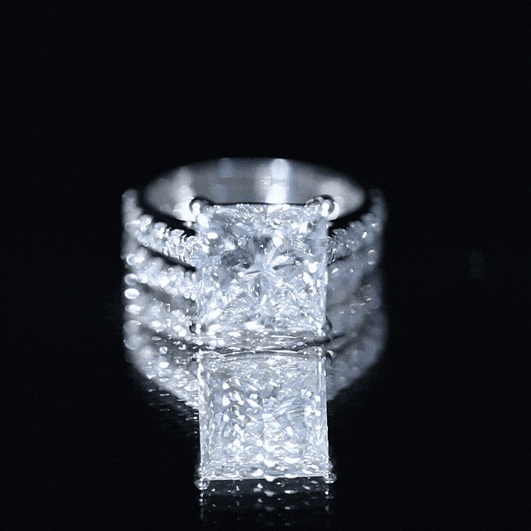 IGI Certified Huge 5 Carat Lab Grown Diamond Engagement Wedding Ring Set Lab - ( E-VS1 ) - Rosec Jewels