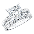 IGI Certified Huge 5 Carat Lab Grown Diamond Engagement Wedding Ring Set Lab - ( EF-VS ) - Rosec Jewels