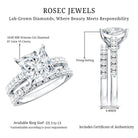 IGI Certified Huge 5 Carat Lab Grown Diamond Engagement Wedding Ring Set Lab - ( EF-VS ) - Rosec Jewels