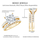 IGI Certified Huge 5 Carat Lab Grown Diamond Engagement Wedding Ring Set Lab - ( EF-VS ) - Rosec Jewels