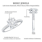 Lab Grown 2 Carat Diamond Oval Engagement Ring with IGI Certificate Lab - ( EF-VS ) - Rosec Jewels