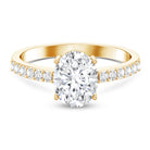 Lab Grown 2 Carat Diamond Oval Engagement Ring with IGI Certificate Lab - ( EF-VS ) - Rosec Jewels