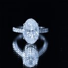 5 Carat Big Lab Grown Diamond Oval Engagement Ring with IGI Certificate Lab - ( E-VS1 ) - Rosec Jewels