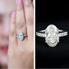5 Carat Big Lab Grown Diamond Oval Engagement Ring with IGI Certificate Lab - ( E-VS1 ) - Rosec Jewels