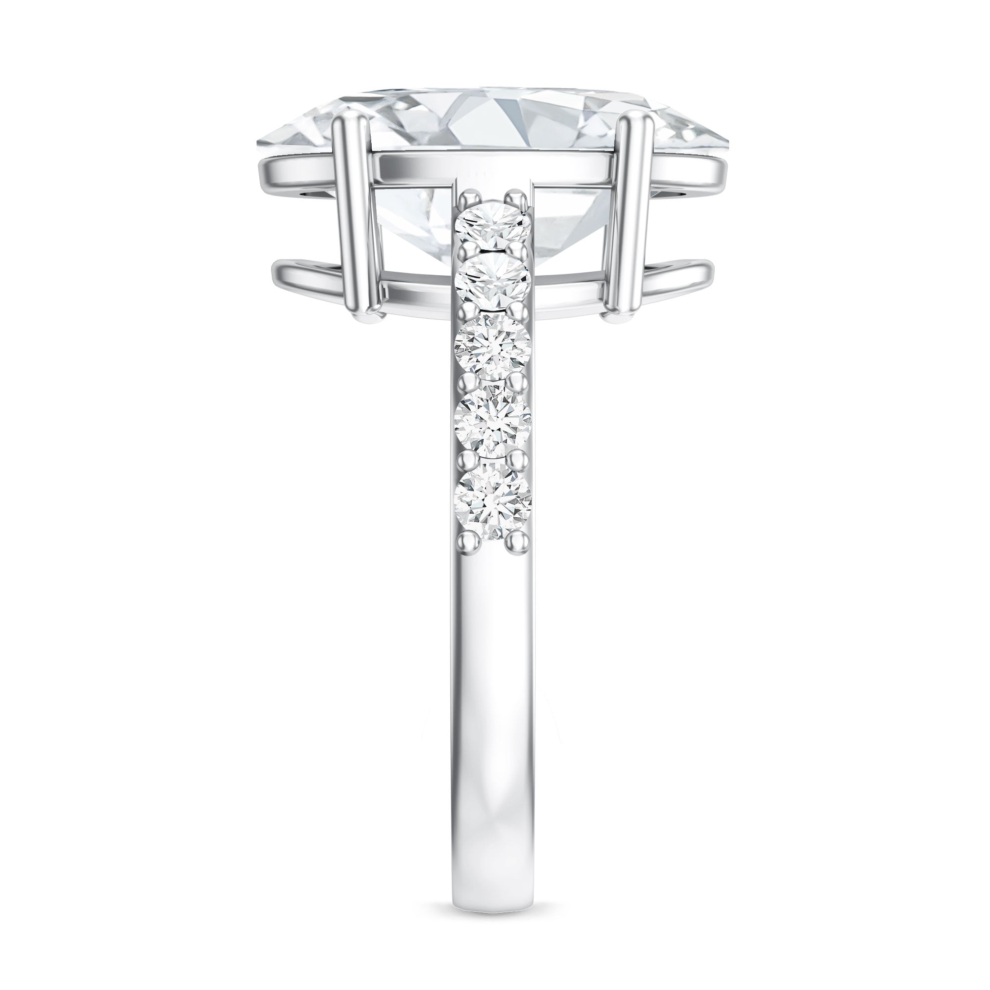 5 Carat Big Lab Grown Diamond Oval Engagement Ring with IGI Certificate Lab - ( E-VS1 ) - Rosec Jewels