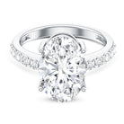 5 Carat Big Lab Grown Diamond Oval Engagement Ring with IGI Certificate Lab - ( E-VS1 ) - Rosec Jewels