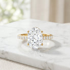 5 Carat Big Lab Grown Diamond Oval Engagement Ring with IGI Certificate Lab - ( E-VS1 ) - Rosec Jewels
