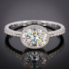 IGI Certified Lab Diamond Engagement Ring with 2 Carat Oval Lab - ( E-VS1 ) - Rosec Jewels