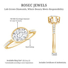 IGI Certified Lab Diamond Engagement Ring with 2 Carat Oval Lab - ( EF-VS ) - Rosec Jewels
