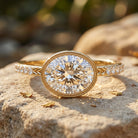 IGI Certified Lab Diamond Engagement Ring with 2 Carat Oval Lab - ( E-VS1 ) - Rosec Jewels
