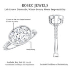 3 Carat Big Lab Grown Diamond Bezel Set Engagement Ring with IGI Certificate Lab - ( E-VS1 ) - Rosec Jewels