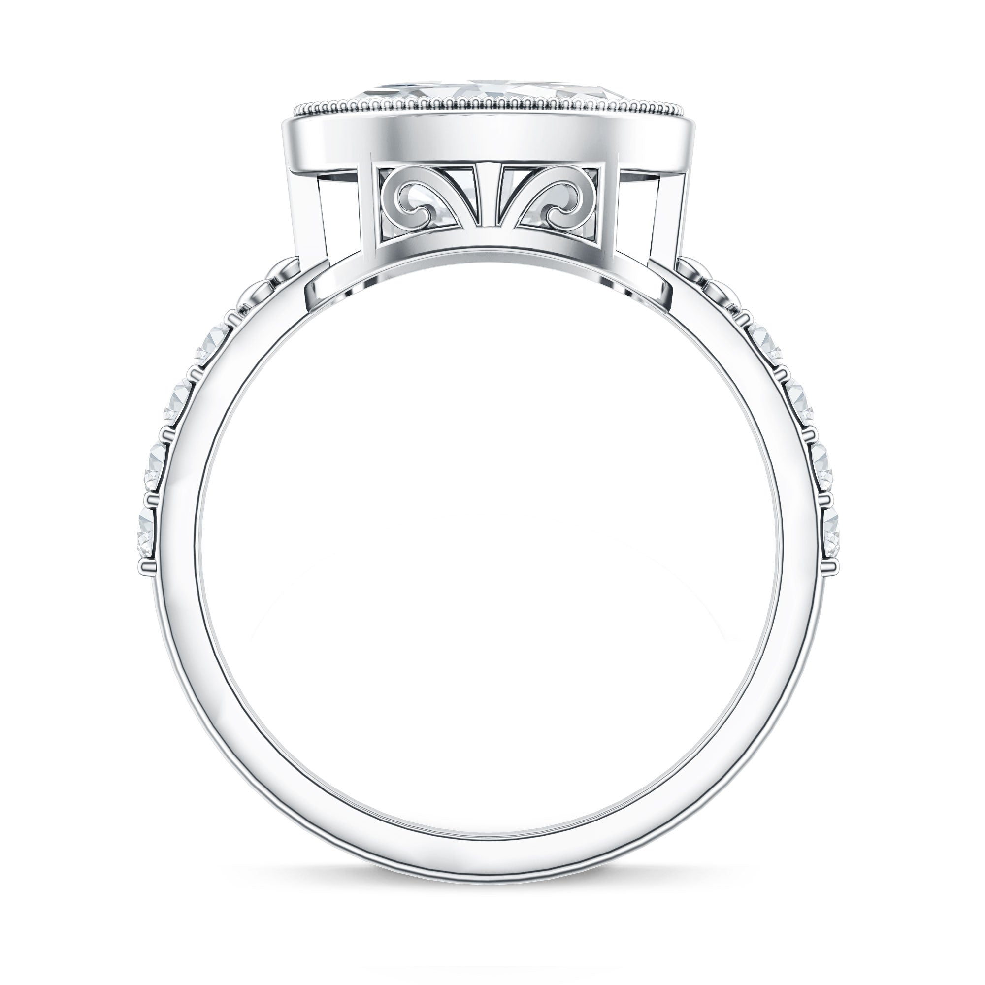 3 Carat Big Lab Grown Diamond Bezel Set Engagement Ring with IGI Certificate Lab - ( E-VS1 ) - Rosec Jewels
