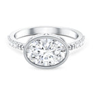 3 Carat Big Lab Grown Diamond Bezel Set Engagement Ring with IGI Certificate Lab - ( E-VS1 ) - Rosec Jewels