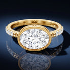 3 Carat Big Lab Grown Diamond Bezel Set Engagement Ring with IGI Certificate Lab - ( E-VS1 ) - Rosec Jewels