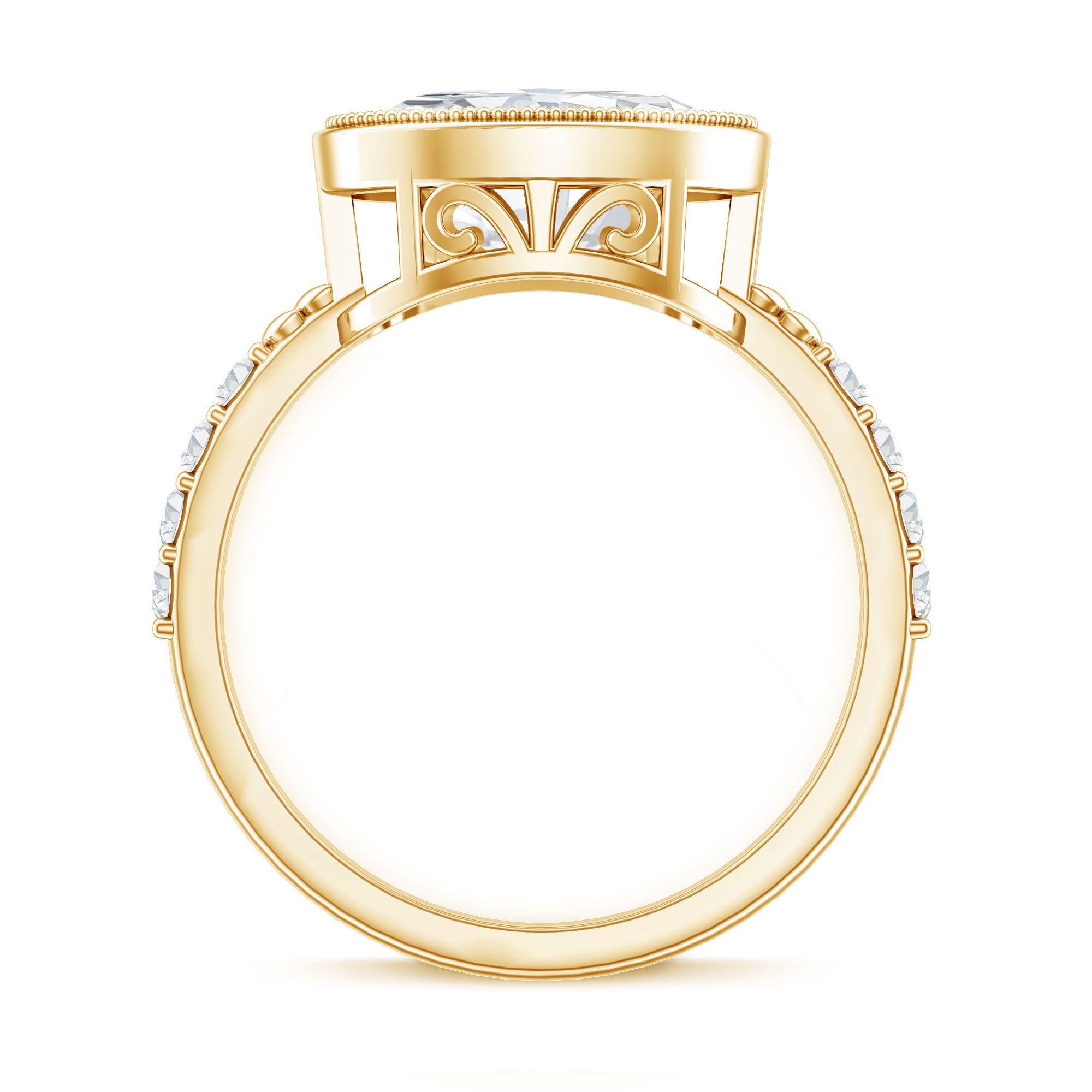 3 Carat Big Lab Grown Diamond Bezel Set Engagement Ring with IGI Certificate Lab - ( E-VS1 ) - Rosec Jewels