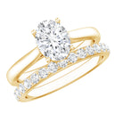 IGI Certified Lab Grown Diamond Oval Engagement Ring with Wedding Band Lab - ( E-VS1 ) - Rosec Jewels