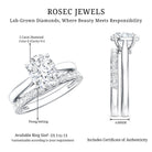 IGI Certified 2 Carat Oval Lab Grown Diamond Bridal Ring Set of 2 Lab - ( E-VS1 ) - Rosec Jewels