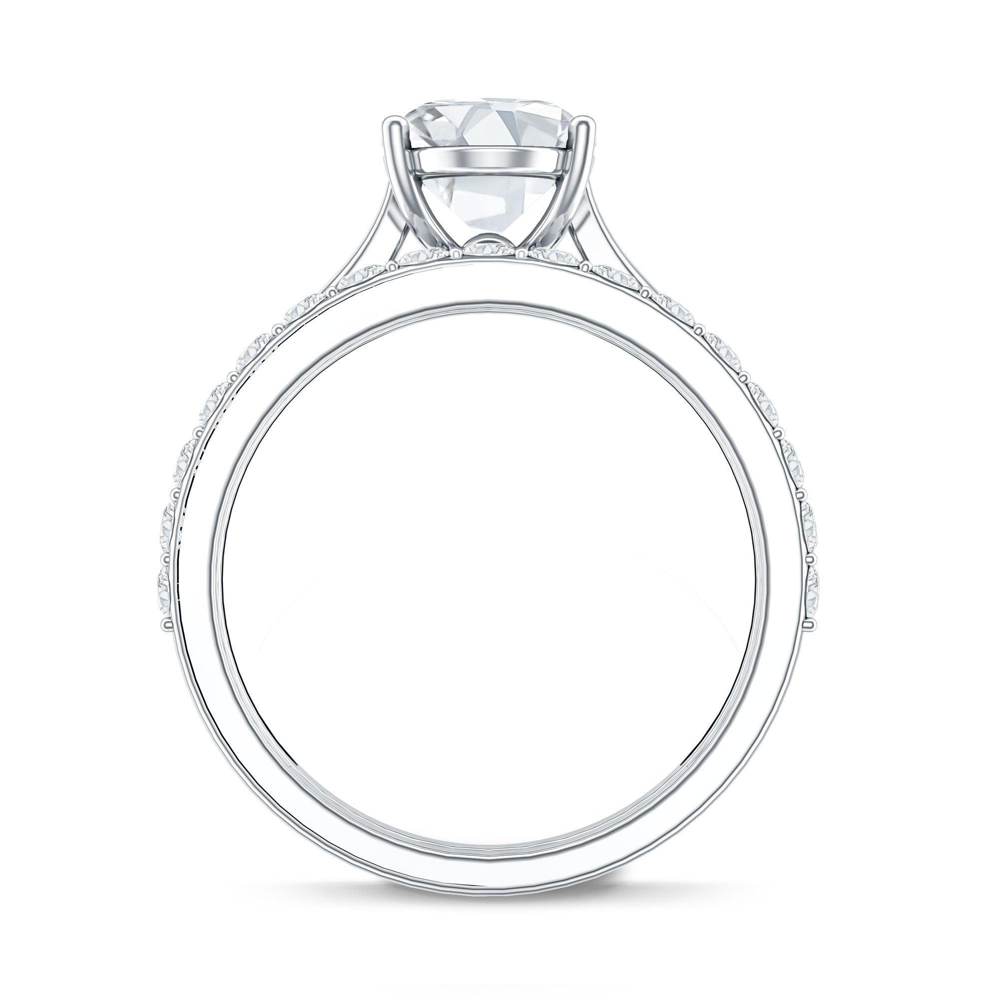 IGI Certified 2 Carat Oval Lab Grown Diamond Bridal Ring Set of 2 Lab - ( EF-VS ) - Rosec Jewels