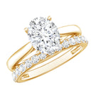 IGI Certified 2 Carat Oval Lab Grown Diamond Bridal Ring Set of 2 Lab - ( EF-VS ) - Rosec Jewels