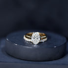 IGI Certified 2 Carat Oval Lab Grown Diamond Bridal Ring Set of 2 Lab - ( E-VS1 ) - Rosec Jewels