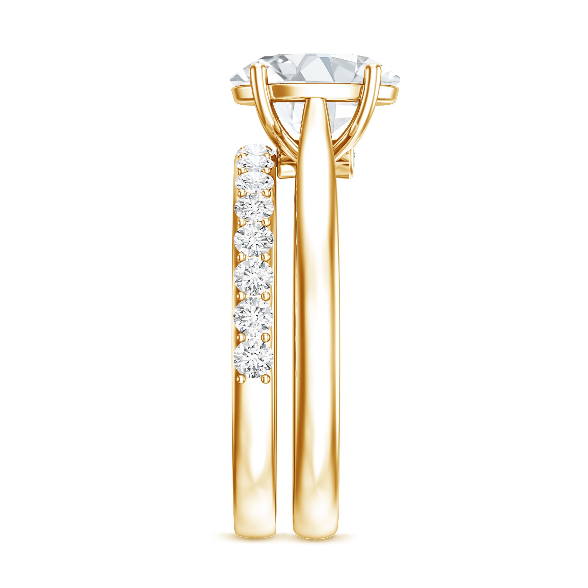 IGI Certified 2 Carat Oval Lab Grown Diamond Bridal Ring Set of 2 Lab - ( EF-VS ) - Rosec Jewels
