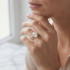 Oval Shaped 3 Carat Lab Grown Diamond Solitaire Bridal Ring Set with IGI Certificate Lab - ( E-VS1 ) - Rosec Jewels