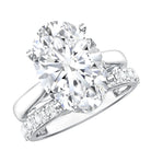 Rosec Jewels-IGI Certified 4 Carat Lab Grown Diamond Oval Wedding Ring Set for Women