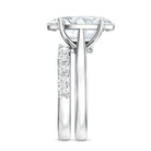 Rosec Jewels-IGI Certified 5 Carat Huge Lab Grown Diamond Oval Engagement Ring with Wedding Band