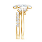 Rosec Jewels-IGI Certified 5 Carat Huge Lab Grown Diamond Oval Engagement Ring with Wedding Band