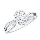 1 Carat Oval Lab Grown Diamond Ethically Sourced Engagement Ring for Women Lab - ( EF-VS ) - Rosec Jewels